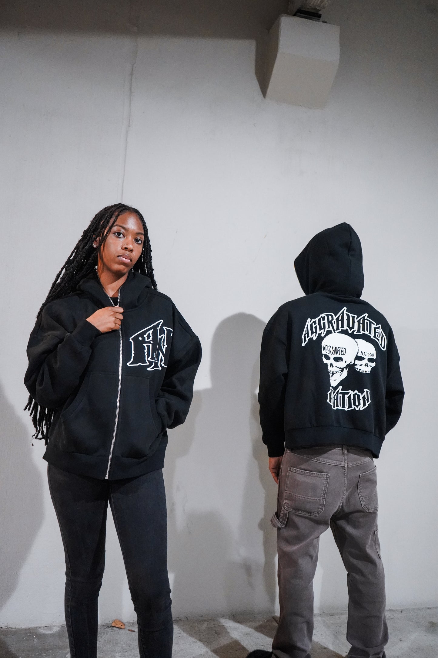 AN Full Zip-Up Trademark Hoodie