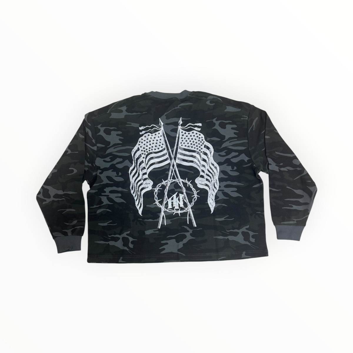 AN Waffle Knitted Camo Sweater