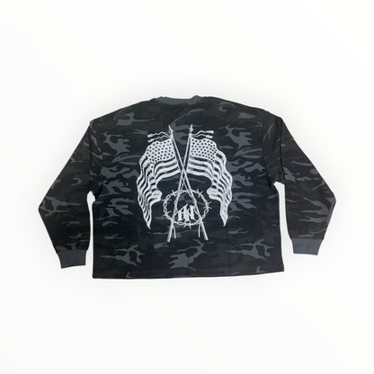 AN Waffle Knitted Camo Sweater
