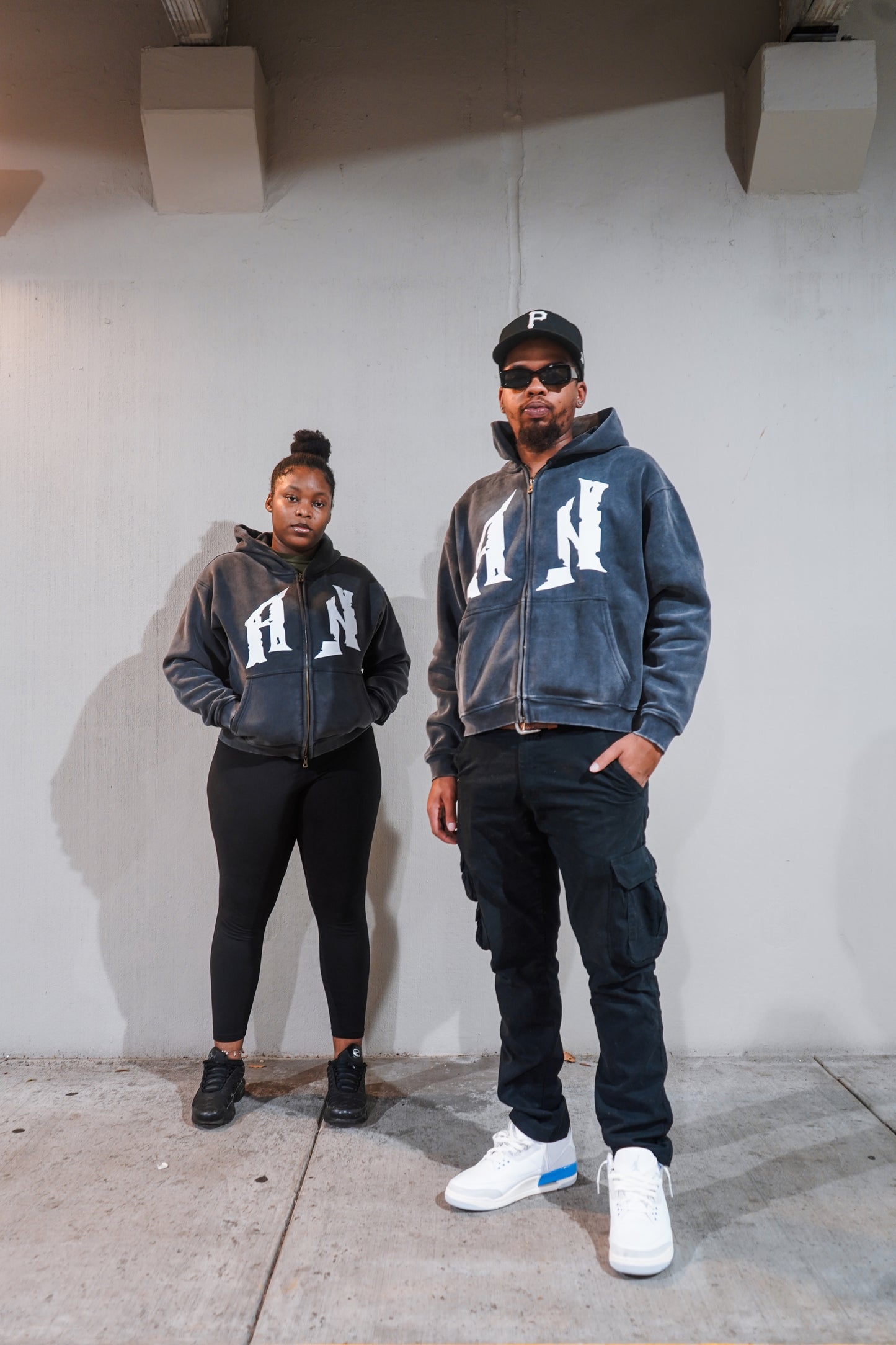 AN Trademark Double Zip-Up Hoodie