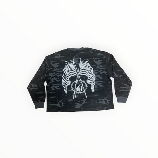 AN Waffle Knitted Camo Sweater