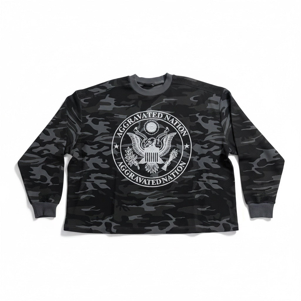 AN Waffle Knitted Camo Sweater